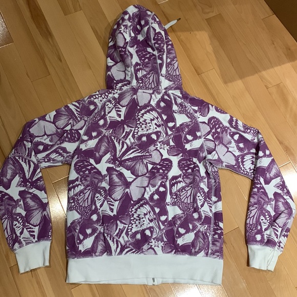 Unique TNA Aritzia Butterfly Full Zip Purple & White Hoodie - size M - Picture 14 of 16